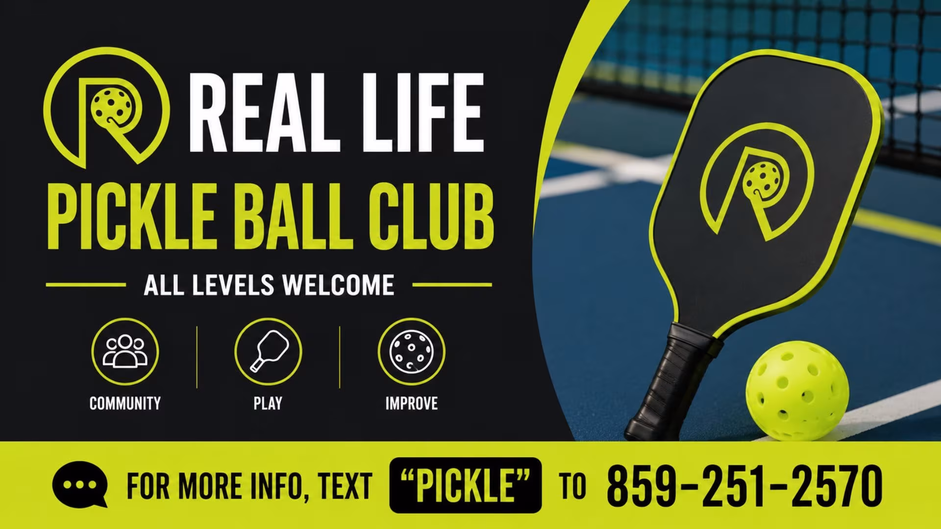 Real Life Pickleball Club players on the court